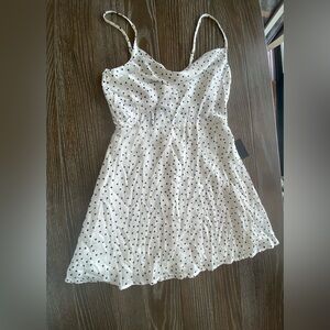 Lulus NWT cowl neck polka dot mini dress
